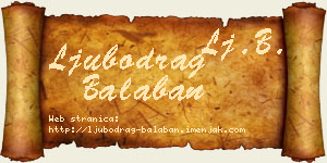 Ljubodrag Balaban vizit kartica